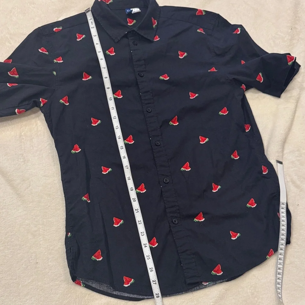 Divided Blue Shirt with Red Watermelon Pattern. Size Small - Picture 5 of 8